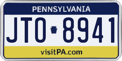PA license plate JTO8941