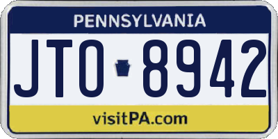 PA license plate JTO8942