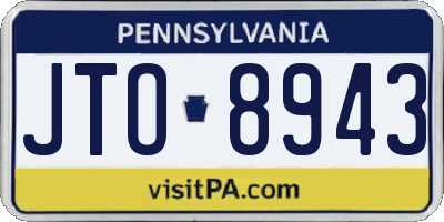 PA license plate JTO8943