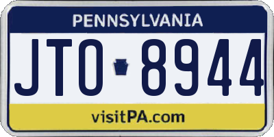 PA license plate JTO8944