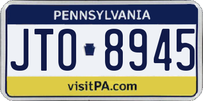 PA license plate JTO8945