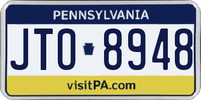 PA license plate JTO8948