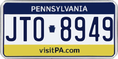 PA license plate JTO8949