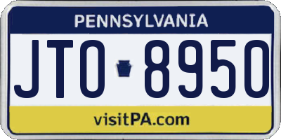 PA license plate JTO8950