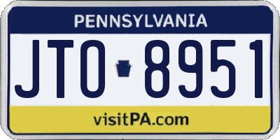 PA license plate JTO8951