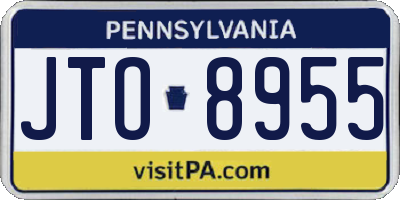 PA license plate JTO8955