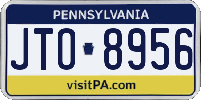 PA license plate JTO8956