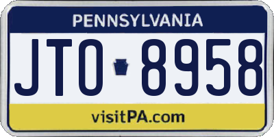 PA license plate JTO8958