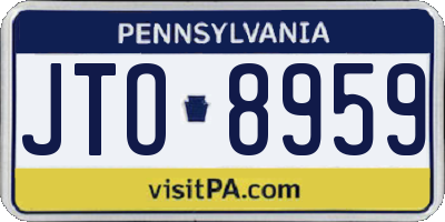 PA license plate JTO8959