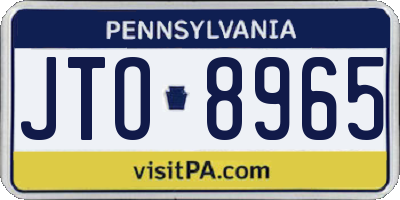 PA license plate JTO8965