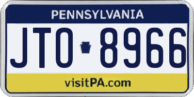 PA license plate JTO8966