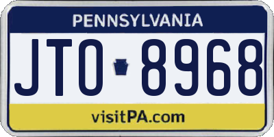 PA license plate JTO8968