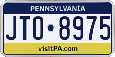 PA license plate JTO8975