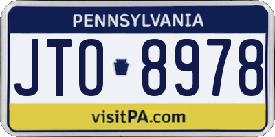 PA license plate JTO8978