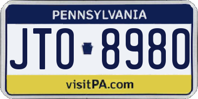 PA license plate JTO8980