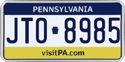 PA license plate JTO8985