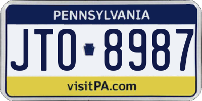 PA license plate JTO8987