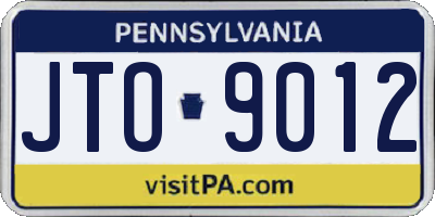 PA license plate JTO9012