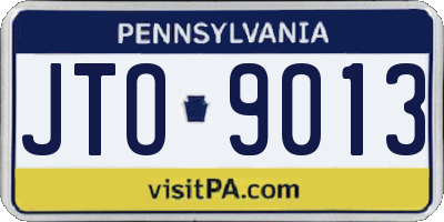 PA license plate JTO9013