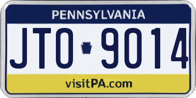 PA license plate JTO9014