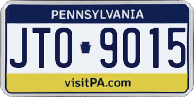 PA license plate JTO9015