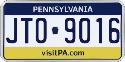 PA license plate JTO9016