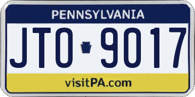 PA license plate JTO9017