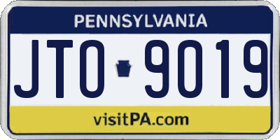 PA license plate JTO9019