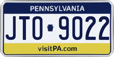 PA license plate JTO9022
