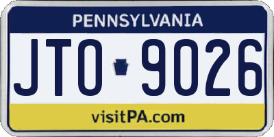 PA license plate JTO9026