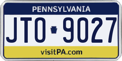 PA license plate JTO9027