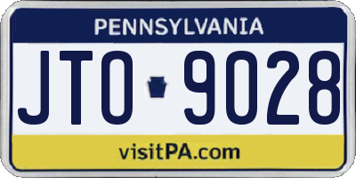 PA license plate JTO9028