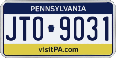 PA license plate JTO9031