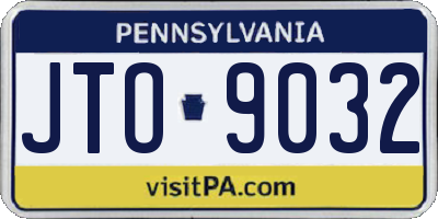 PA license plate JTO9032