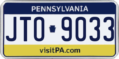 PA license plate JTO9033