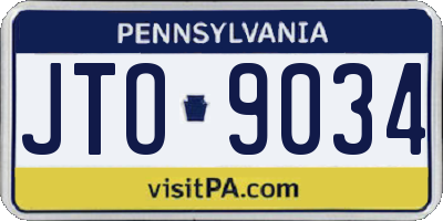 PA license plate JTO9034