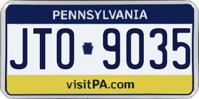 PA license plate JTO9035