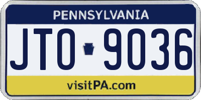 PA license plate JTO9036