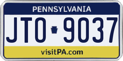 PA license plate JTO9037