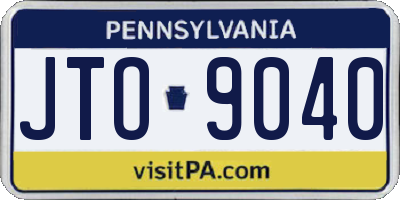 PA license plate JTO9040