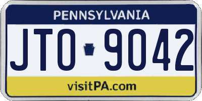 PA license plate JTO9042