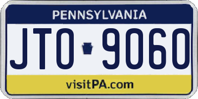 PA license plate JTO9060