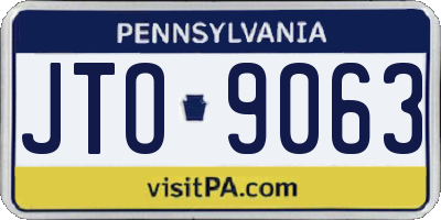 PA license plate JTO9063