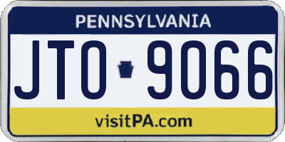 PA license plate JTO9066
