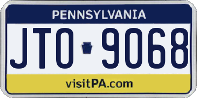 PA license plate JTO9068
