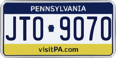 PA license plate JTO9070