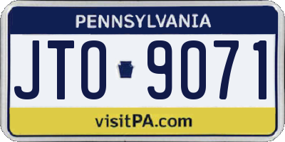 PA license plate JTO9071