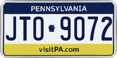 PA license plate JTO9072