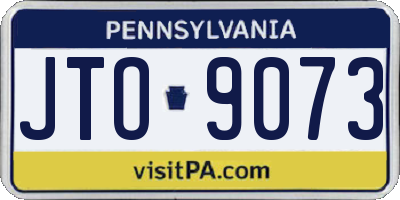 PA license plate JTO9073