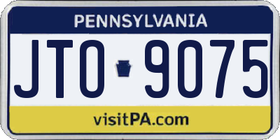 PA license plate JTO9075